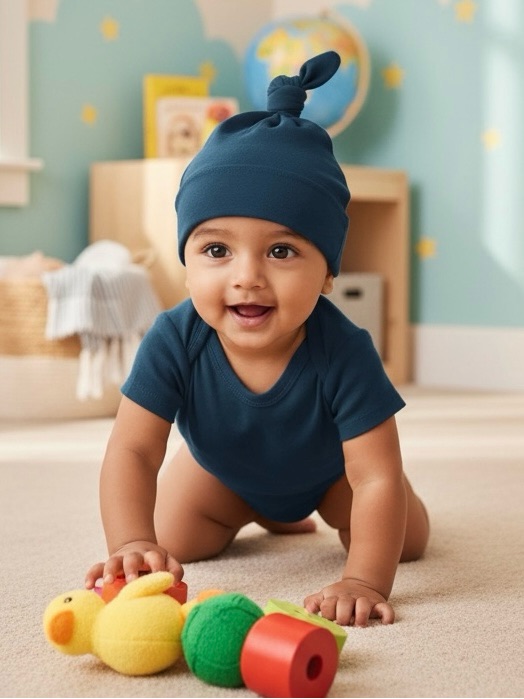 3/$9 Nwot American Apparel Organic Cotton Baby Hats - Navy Blue